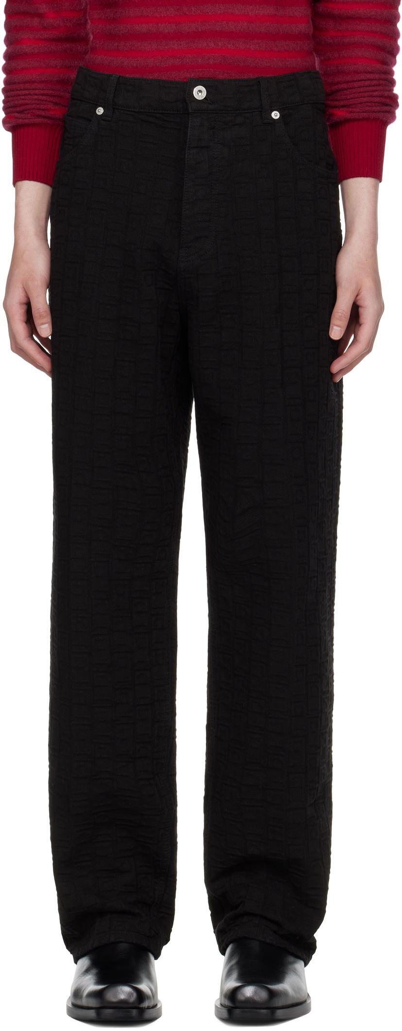 Штани FERRAGAMO Ferragamo Monogram Five-Pocket Pants чорний | 782902