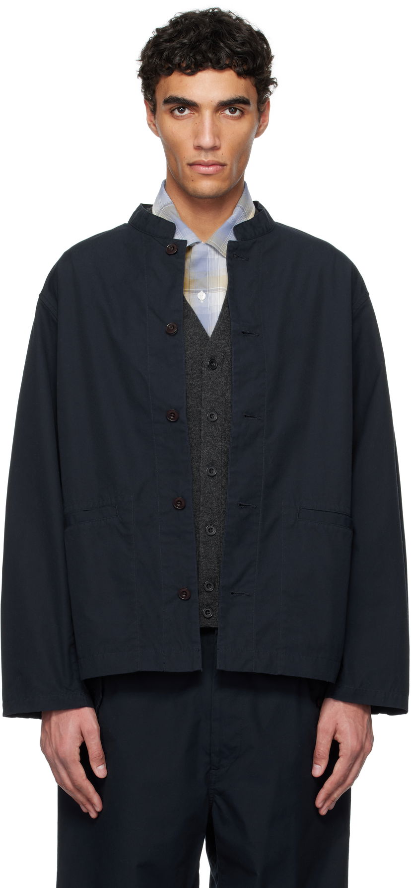 Куртка NANAMICA nanamica Band Collar Shirt Jacket темно-синій | S25SA106U
