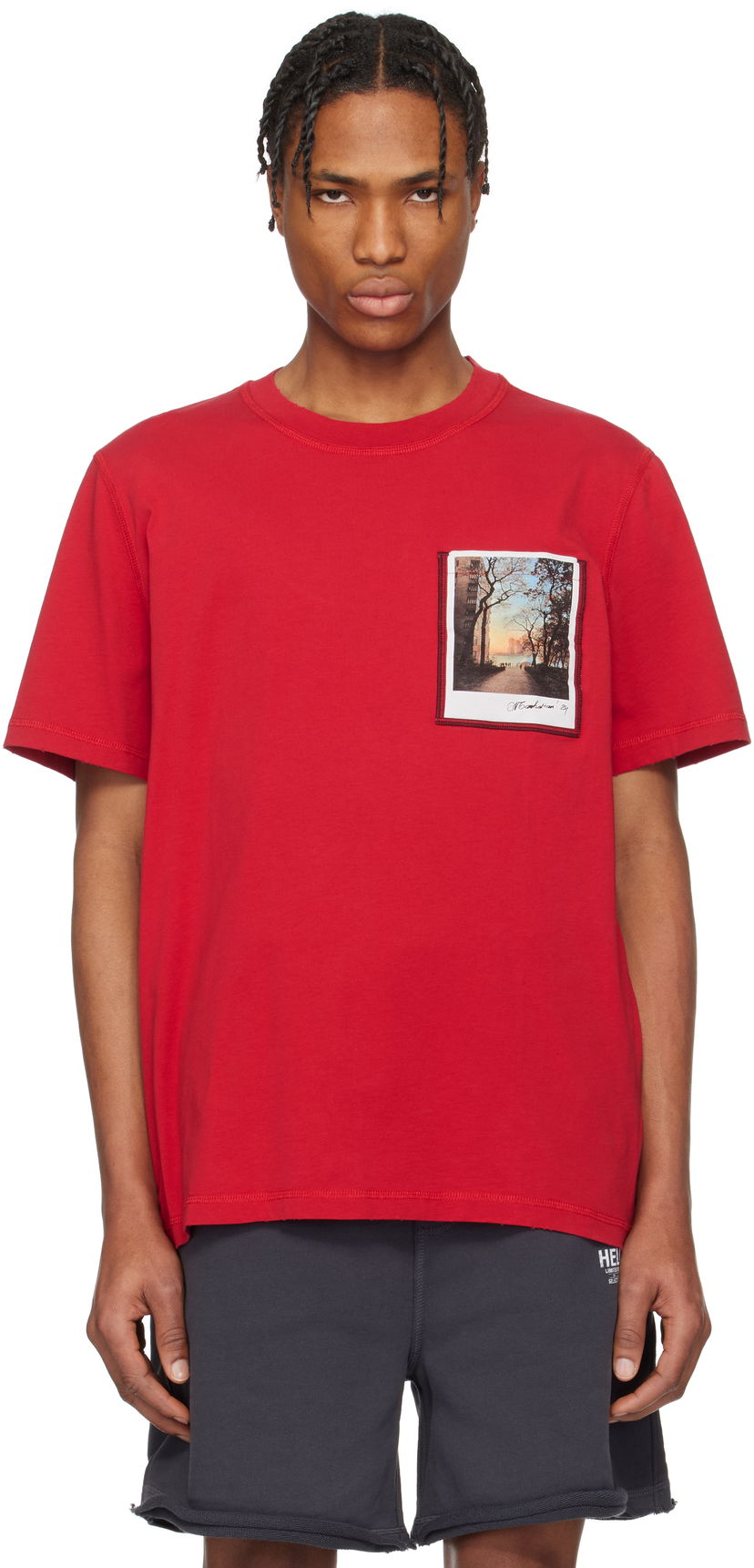 Футболка Helmut Lang Helmut Lang River Postcard T-Shirt Червоний | O10HM517