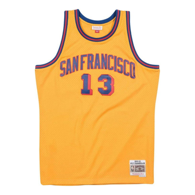 Джерсі Mitchell & Ness San Francisco NBA Chamberlain Basketball Jersey Жовтий | SMJYAC18103-SFWLTGD62WCM