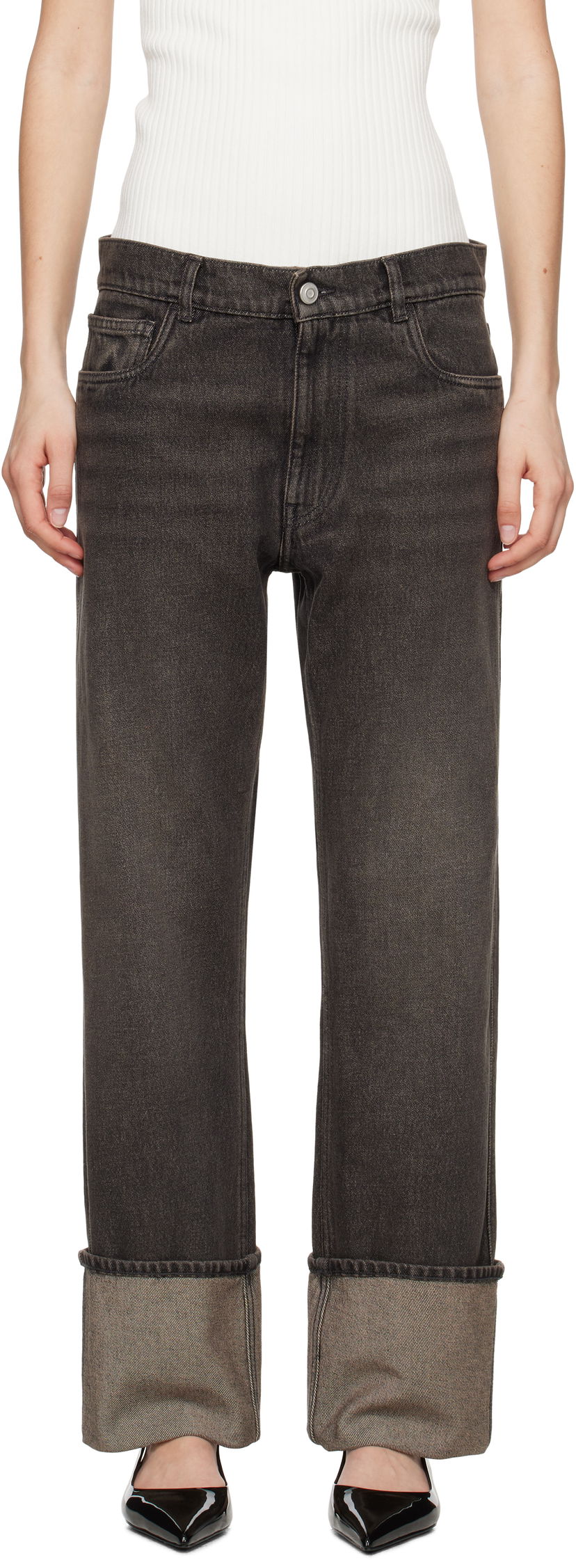 Джинси Coperni Coperni Boyfriend Jeans Сірий | COPP122F2036