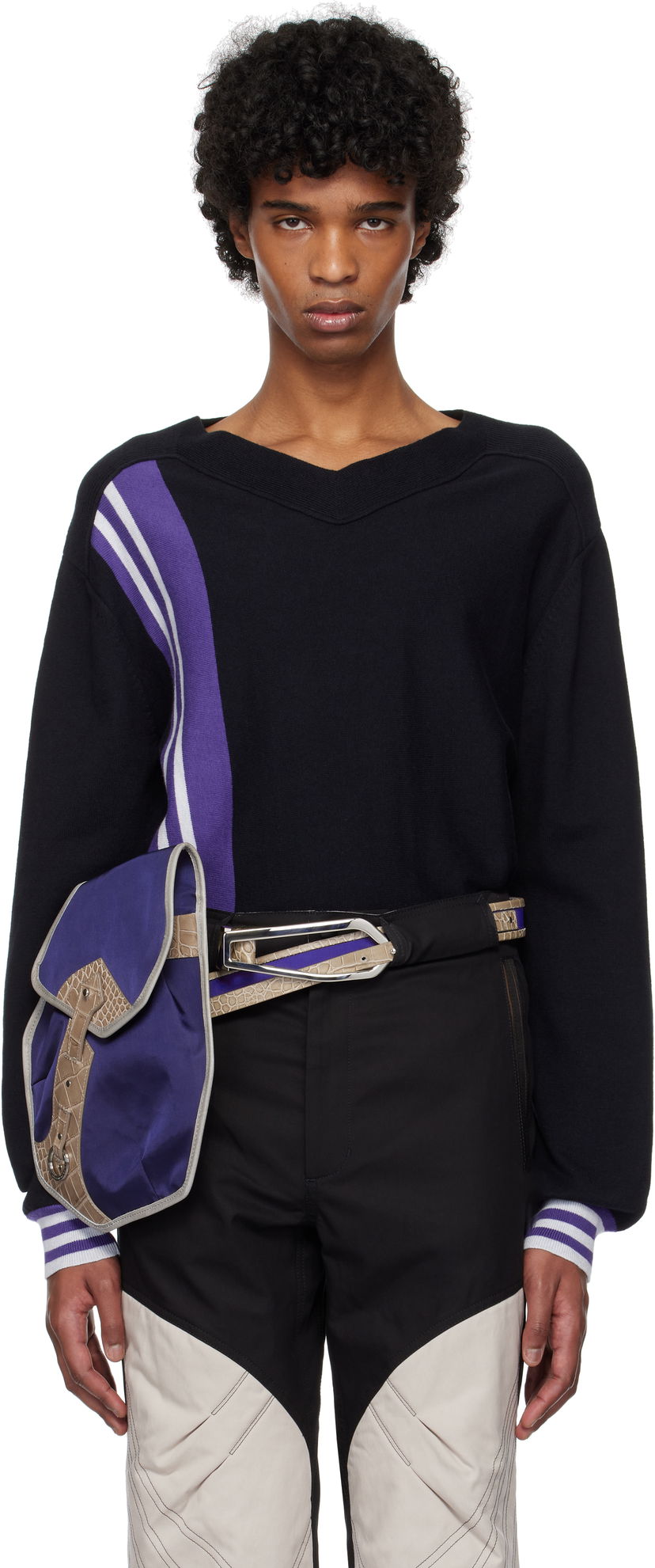 Cветр KIKO KOSTADINOV Kiko Kostadinov Ostro V-Neck Sweater чорний | KKSS25KN02-109
