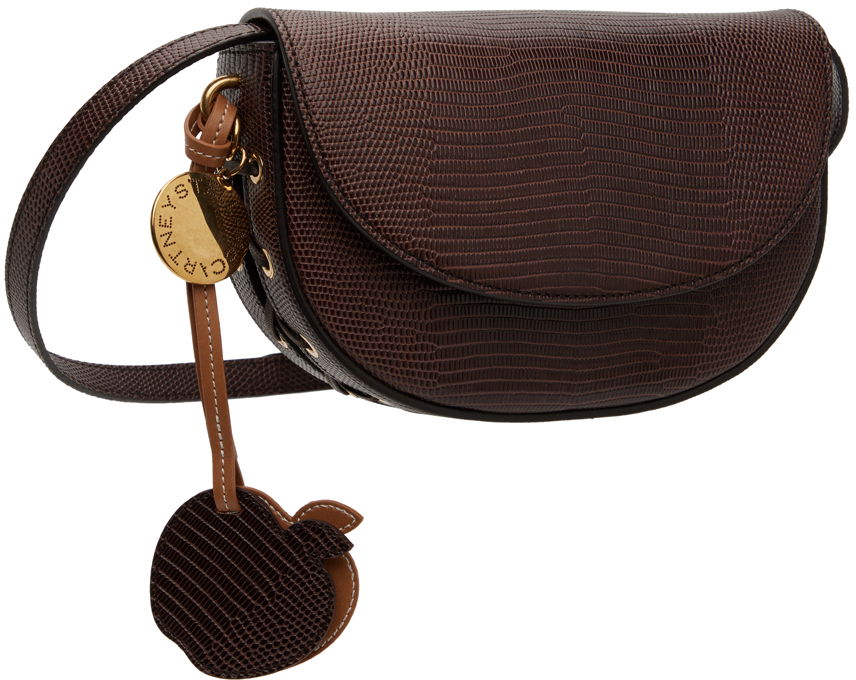 Поясна сумка Stella McCartney Scale-Embossed Frayme Shoulder Bag With Apple Charm Коричневий | 7B0092WP0426, 1