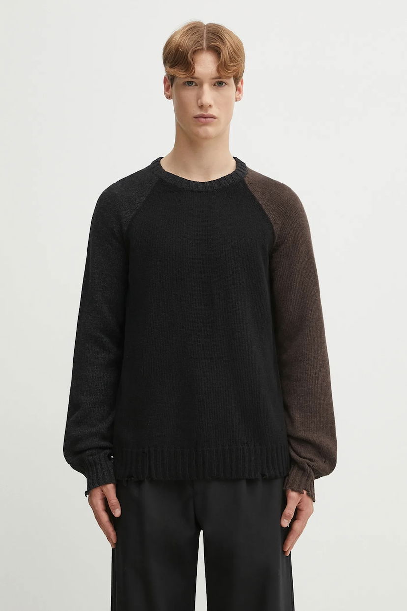 Cветр Maison Margiela MM6 Maison Margiela Two-Tone Distressed Sweater чорний | SH2HL0028.M13160.961