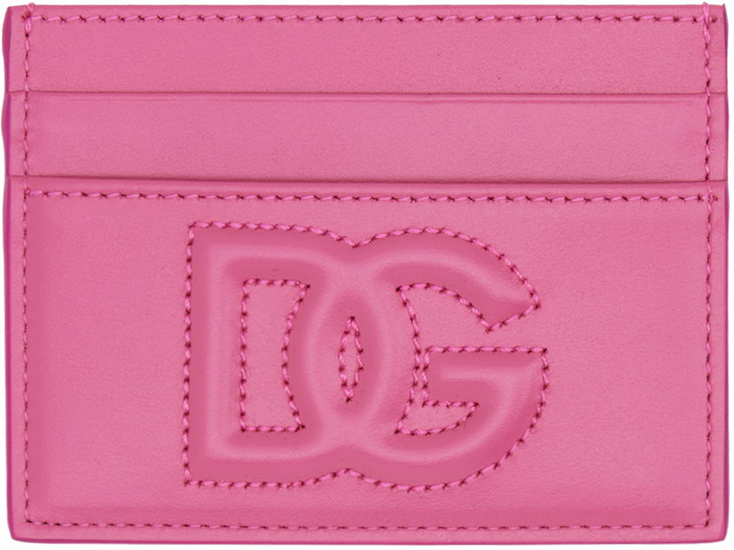 Гаманець Dolce & Gabbana Pink Embossed Card Holder Рожевий | BI0330AG081