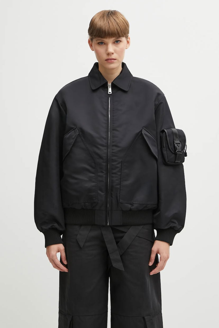 Куртка бомбер Coperni Coperni Collared Utility Pocket Bomber Jacket чорний | COPBL32F3003
