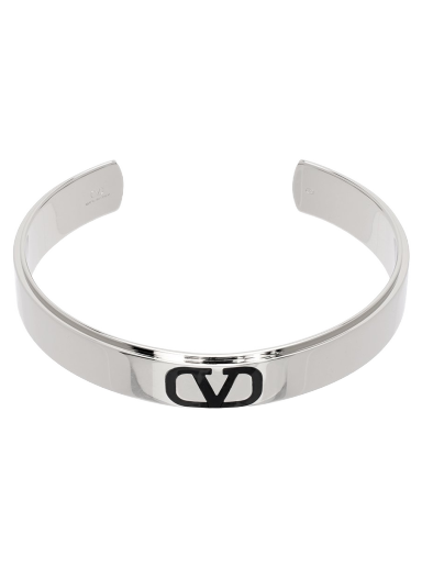 Браслет Valentino Garavani VLogo Signature Cuff Bracelet "Silver & Black" Металік | 4Y2J0R31GMU