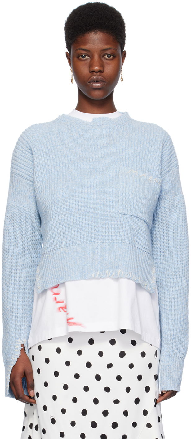 Cветр Marni Mouliné Sweater Синій | GCMD0506Q0 UFH301