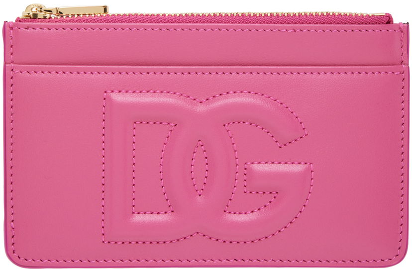 Гаманець Dolce & Gabbana Pink Embossed Card Holder Рожевий | BI1261AG081