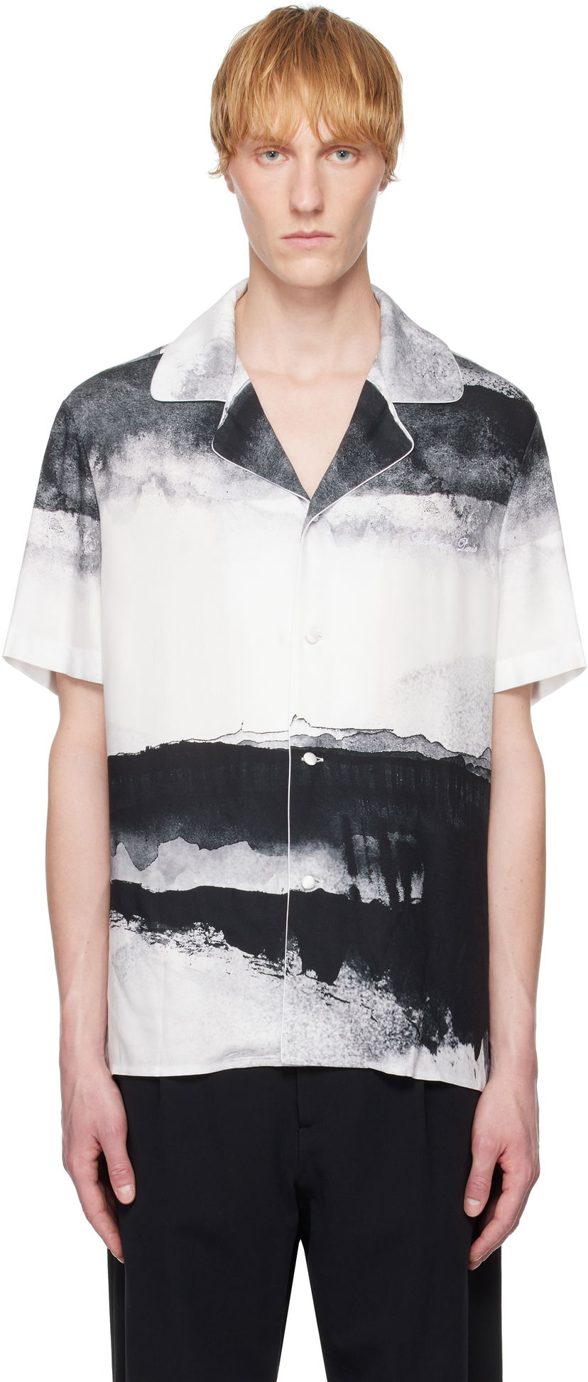 Сорочка Balmain Balmain Pyjama Moon Print Shirt білий | EH0HN087VI27