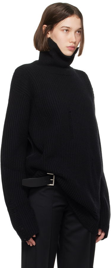 Cветр Ann Demeulemeester Oversized Distressed Turtleneck Sweater чорний | 2402-W-KN32-KN048-099, 1