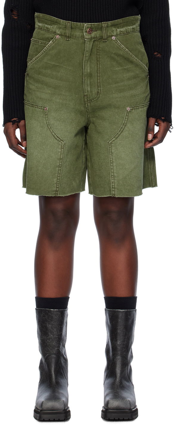 Шорти We11done Faded Denim Shorts Зелений | WD-DP0-24-379-M-KK