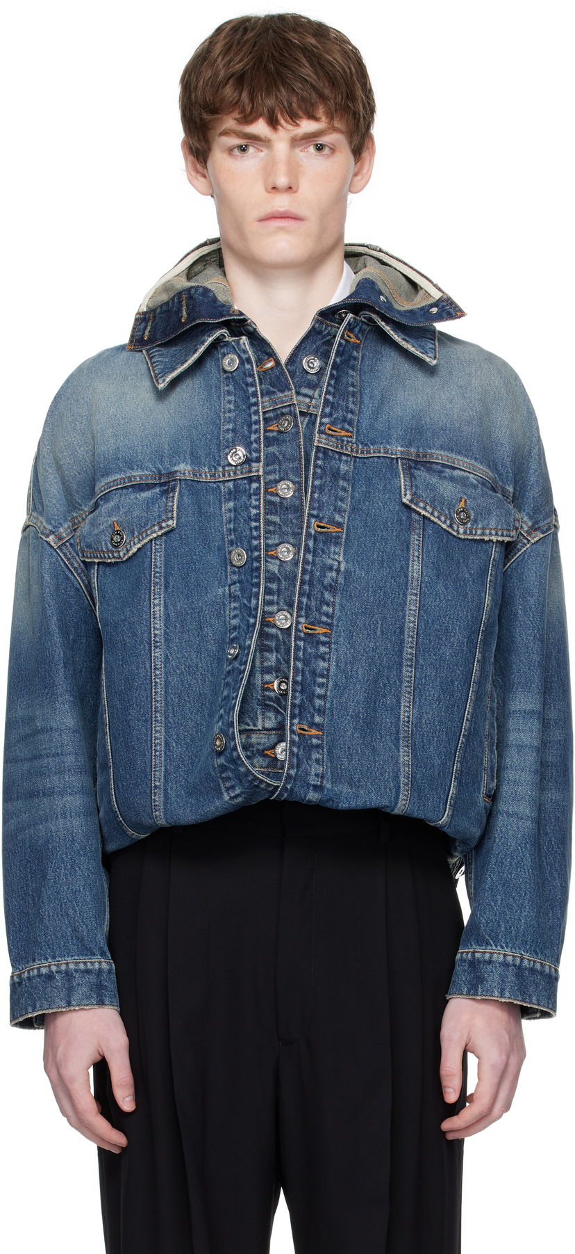 Куртка Jean Paul Gaultier Jean Paul Gaultier 'The Double' Denim Jacket Синій | 25/03-U-JA006-D024-57