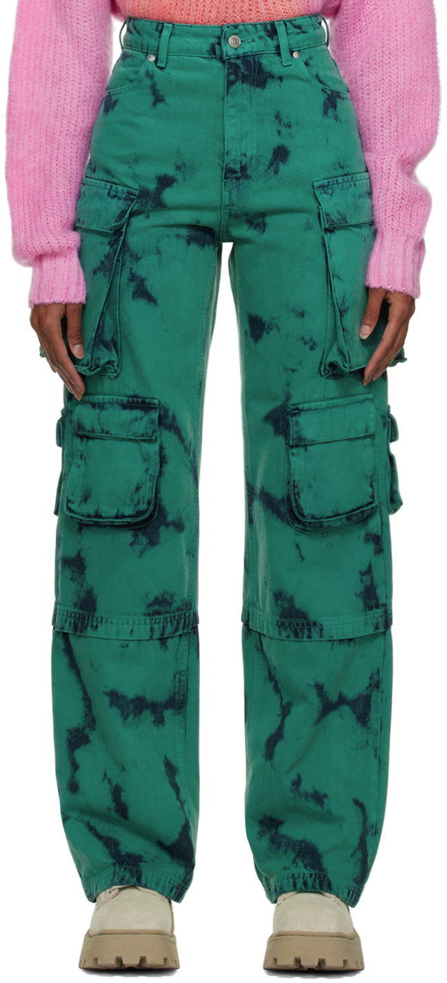 Джинси MSGM MSGM Exclusive Tie-Dye Cargo Jeans Зелений | 3341MDP53T 227780