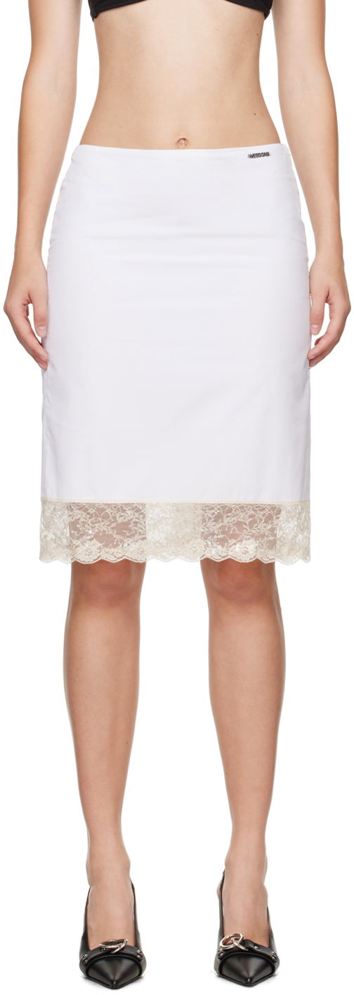 Спідниця We11done We11done Lace Trim Midi Skirt білий | WD-SK2-24-260-W-WH