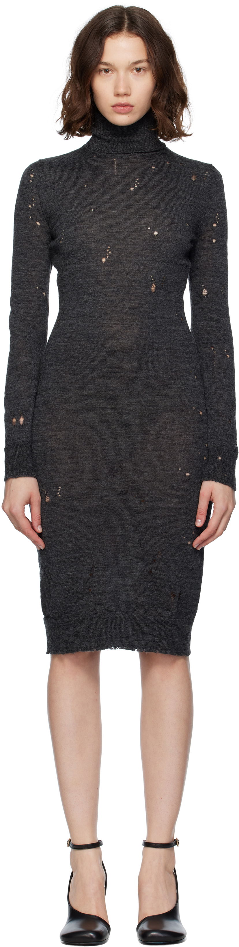 плаття Maison Margiela MM6 Maison Margiela Turtleneck Midi Dress Сірий | S52DD0073 M13134