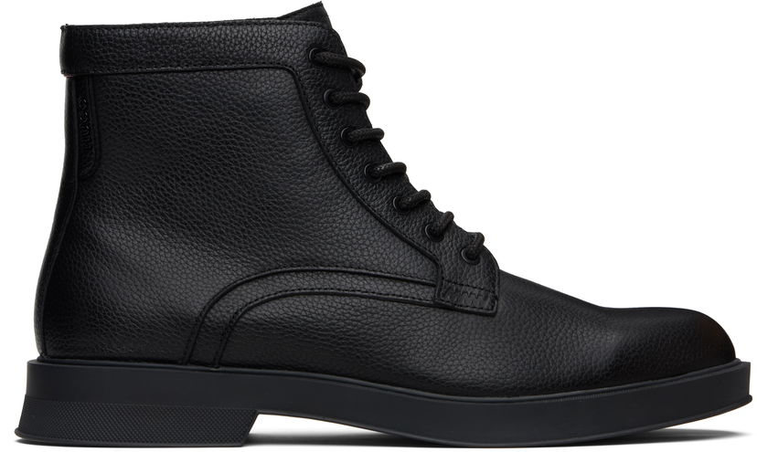 Кросівки та взуття BOSS Hugo Grained Leather Boots чорний | 50552559