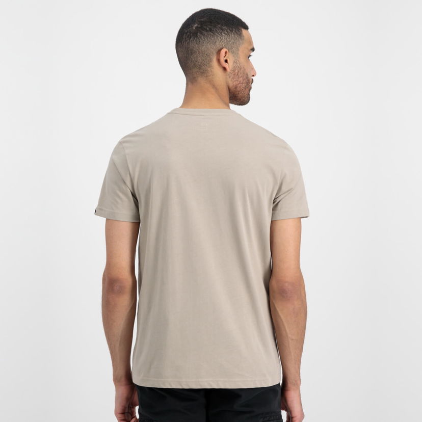 Футболка Alpha Industries Basic Logo-Patched Cotton-Jersey T-Shirt бежевий | 188505-679