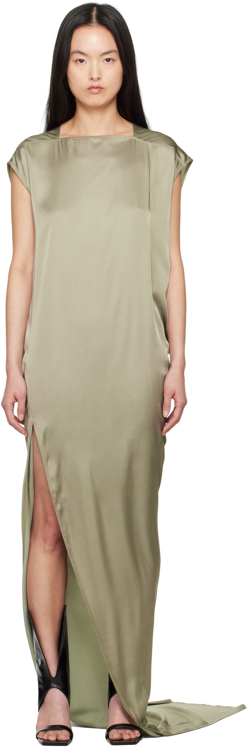 плаття Rick Owens Rick Owens Hollywood Edfu Maxi Dress Зелений | RP01E7505 SCH