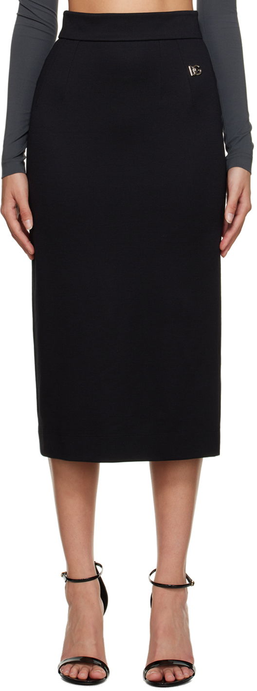 Спідниця Dolce & Gabbana Black Milano Midi Skirt чорний | F4B6UT FUGPN