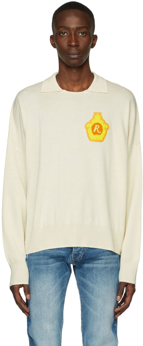 Cветр Rhude Classic Polo Sweater білий | RHSS22SW04037196