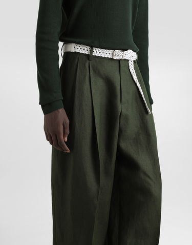 Штани Dolce & Gabbana Dolce & Gabbana Linen Turned-Up Cuffs Pants Зелений | GP114TFU4MCV0304, 3