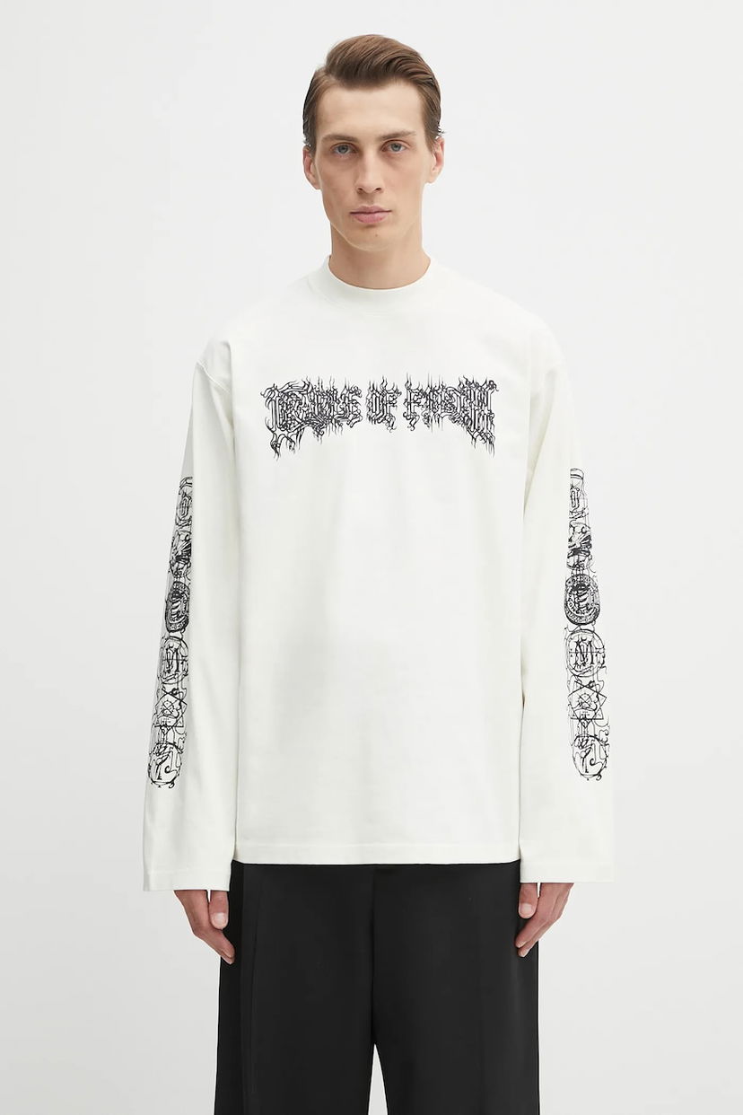 Футболка VETEMENTS VETEMENTS Cof Double Logo Longsleeve T-Shirt білий | UCF76LS250I