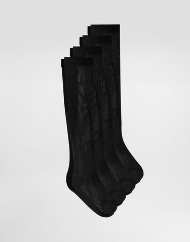 Шкарпетки Dolce & Gabbana Dolce & Gabbana Three-Pack of Knee-High Nylon Socks чорний | O4A44TON02SN0000, 0