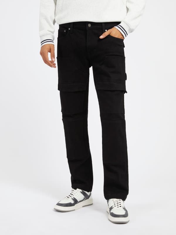 Джинси GUESS Mid Rise Cargo Denim Pant чорний | M4RAR4D58I0, 0