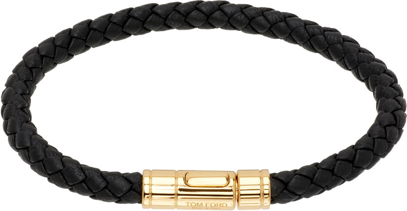 Браслет Tom Ford Tom Ford Braided Leather Bracelet чорний | JM026-ALE009G