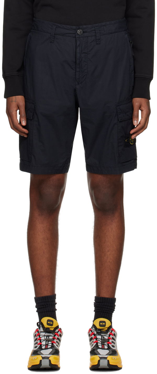 Шорти Stone Island Patch Cargo Shorts темно-синій | 8015L0803