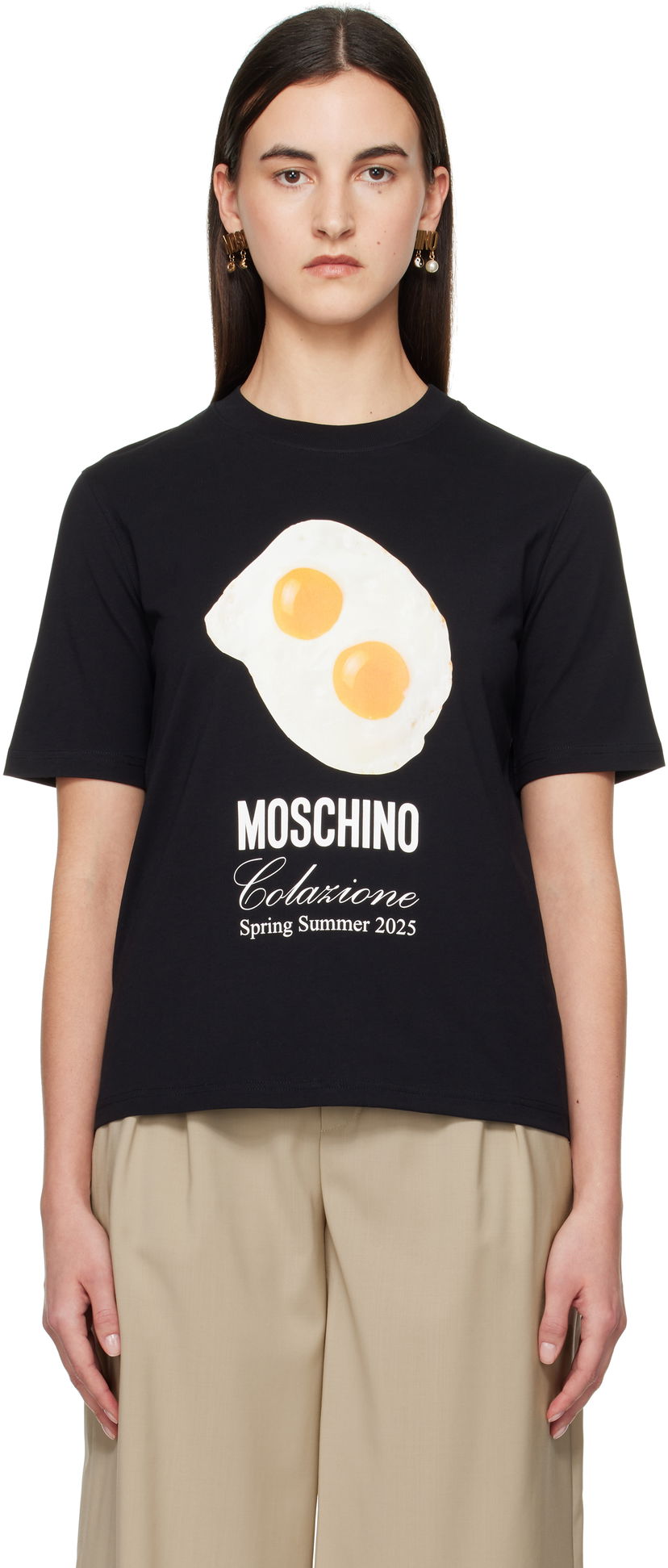 Футболка Moschino Moschino Eggs Print T-shirt чорний | A070405411555