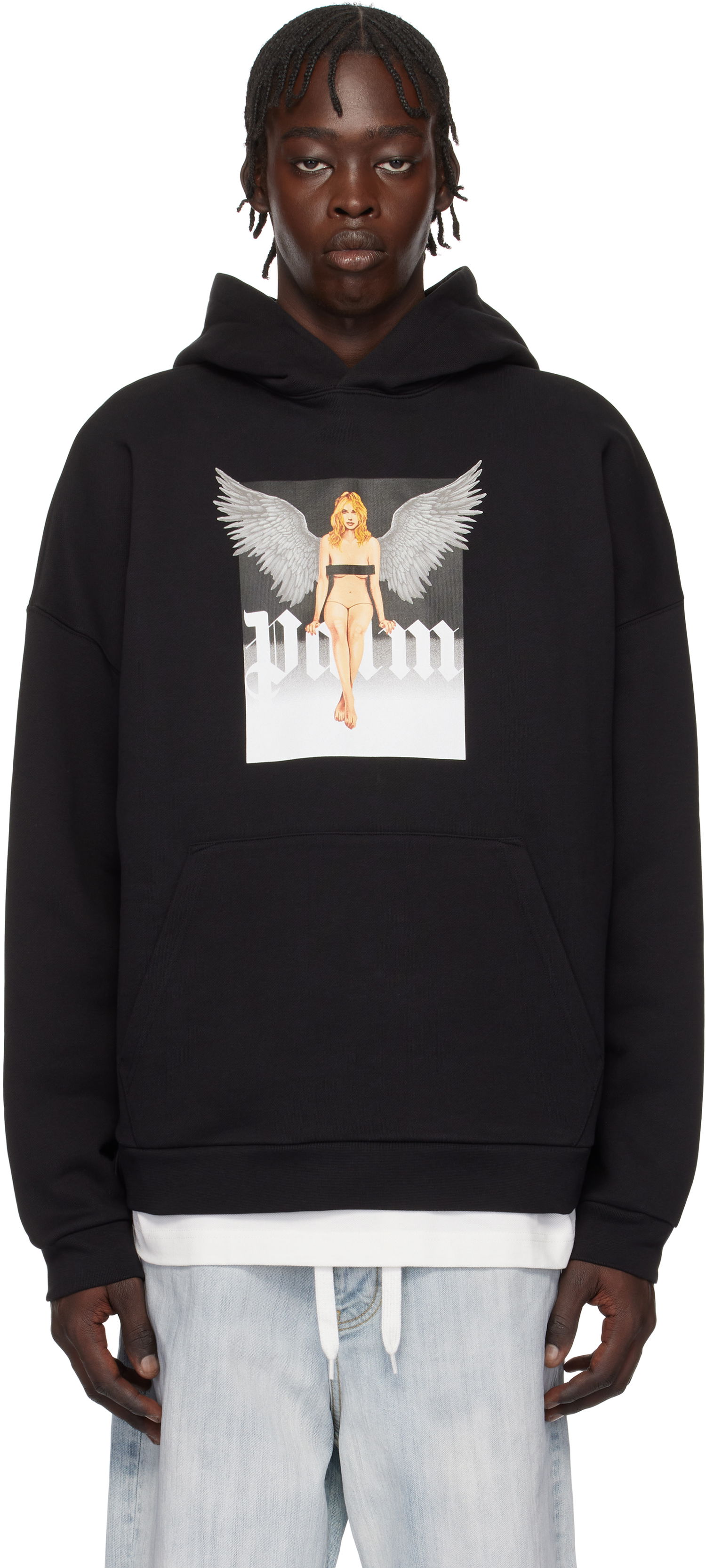 Світшоти Palm Angels Pin Up Print Hoodie чорний | PMBB155S25FLE0031003, 0