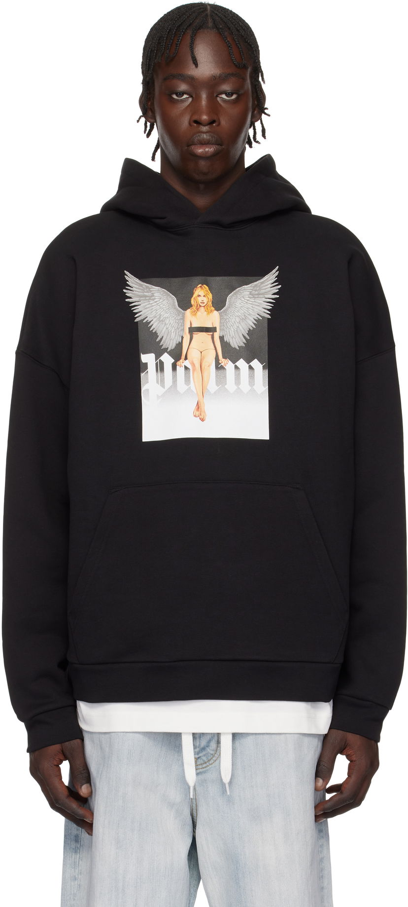 Світшоти Palm Angels Pin Up Print Hoodie чорний | PMBB155S25FLE0031003
