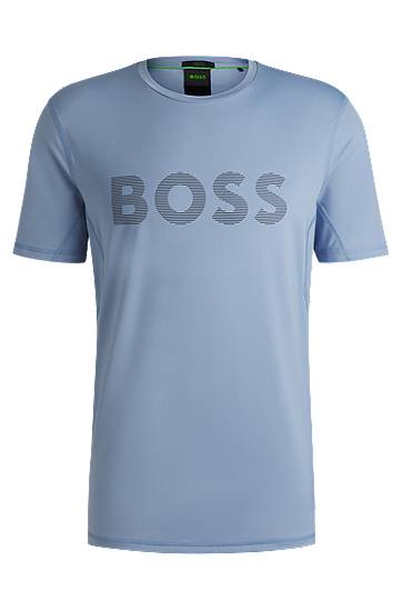 Футболка BOSS Slim-Fit Active T-Shirt with Moisture Management Синій | 50531244