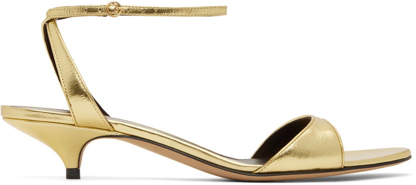 Аксесуари The Row The Row Vika Ankle Strap Kitten Heel Sandals Металік | F1583-M39