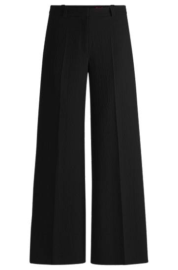 Штани BOSS Stretch Seersucker Regular-Fit Trousers чорний | 50540242