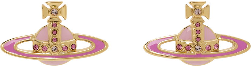 Сережки Vivienne Westwood Vivienne Westwood Small Neo Bas Relief Earrings Рожевий | 62010039-02R839-