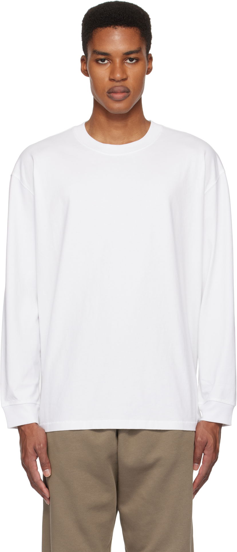 Футболка SKIMS Heavyweight Cotton Relaxed Long Sleeve T-Shirt білий | LS-LST-7893M