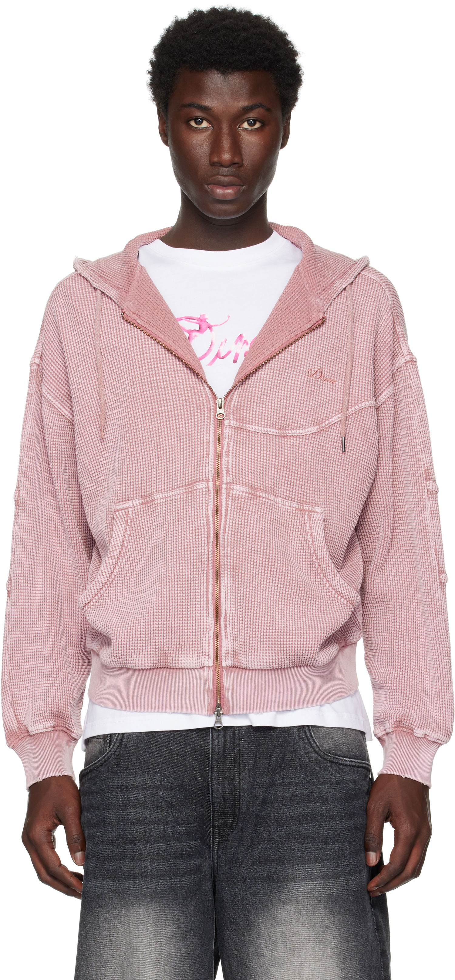 Світшоти Dime Dime Premium Waffle Zip Hoodie Рожевий | DIMESU258MAU, 0