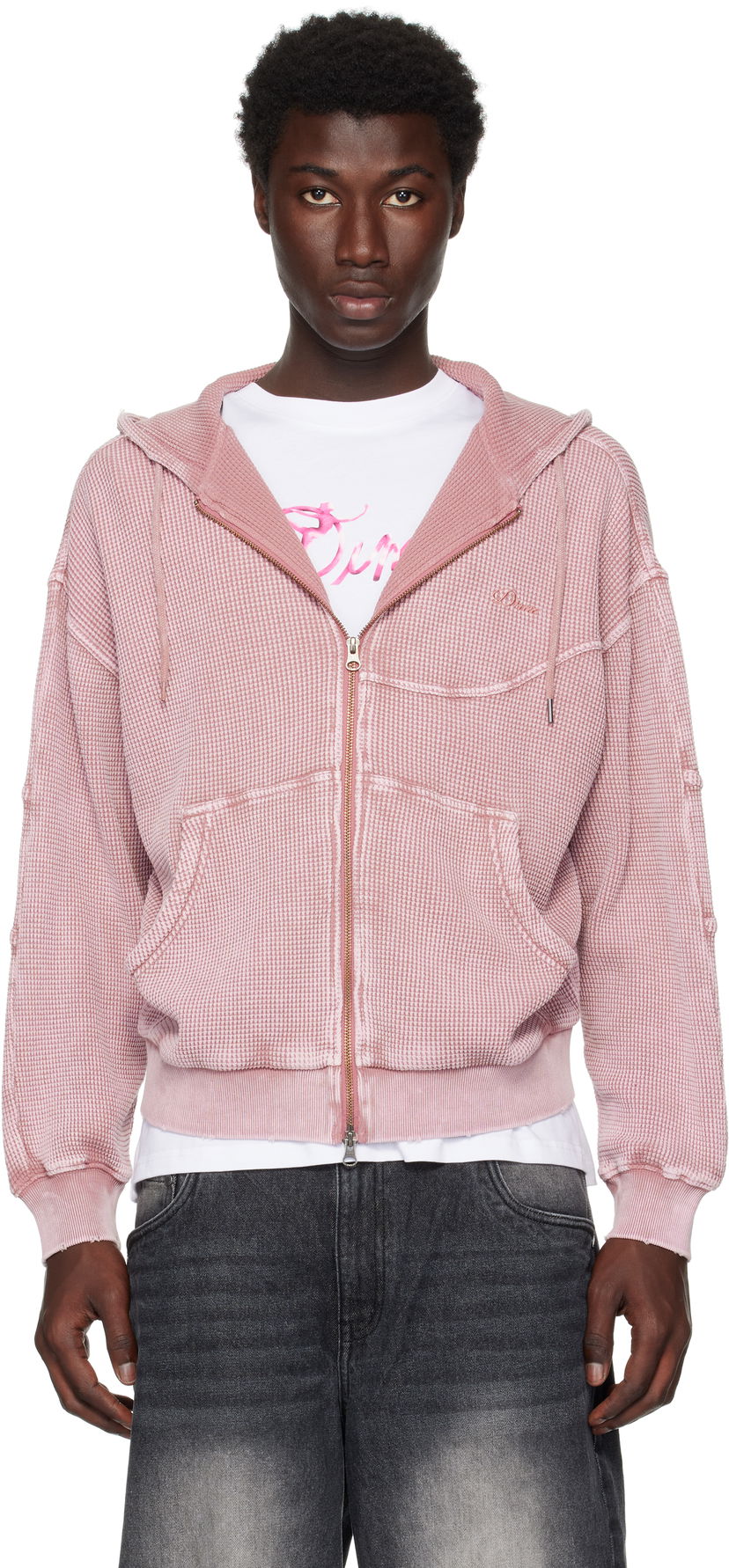 Світшоти Dime Dime Premium Waffle Zip Hoodie Рожевий | DIMESU258MAU