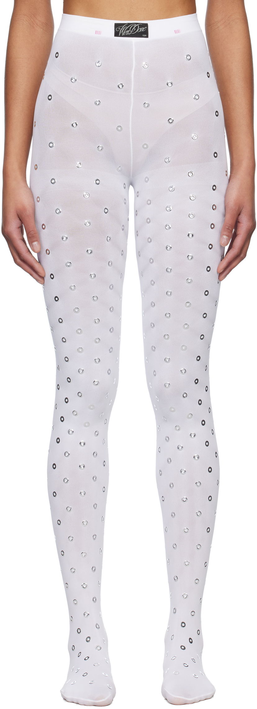 Шкарпетки We11done We11done Eyelet Tights білий | WD-LE0-25-284-W-WH