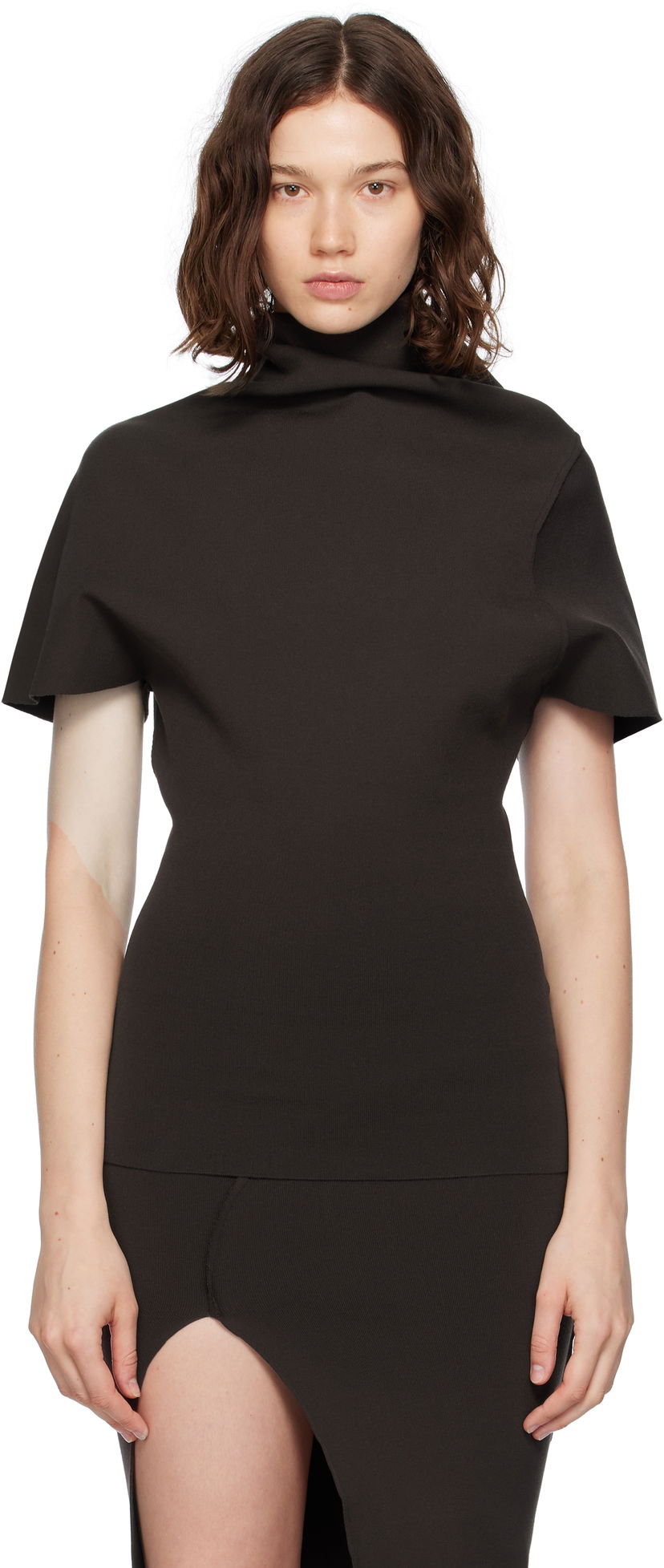Футболка Rick Owens Rick Owens Concordians Draped Turtleneck Top чорний | RP02E4693 KST