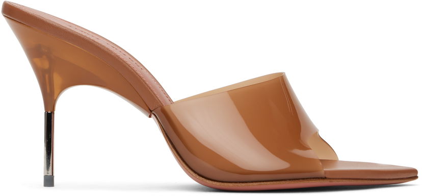 Аксесуари Amina Muaddi Amina Muaddi Bianca Glass Slipper 95 Mules Коричневий | BIANCA GLASS SLIPPER 95