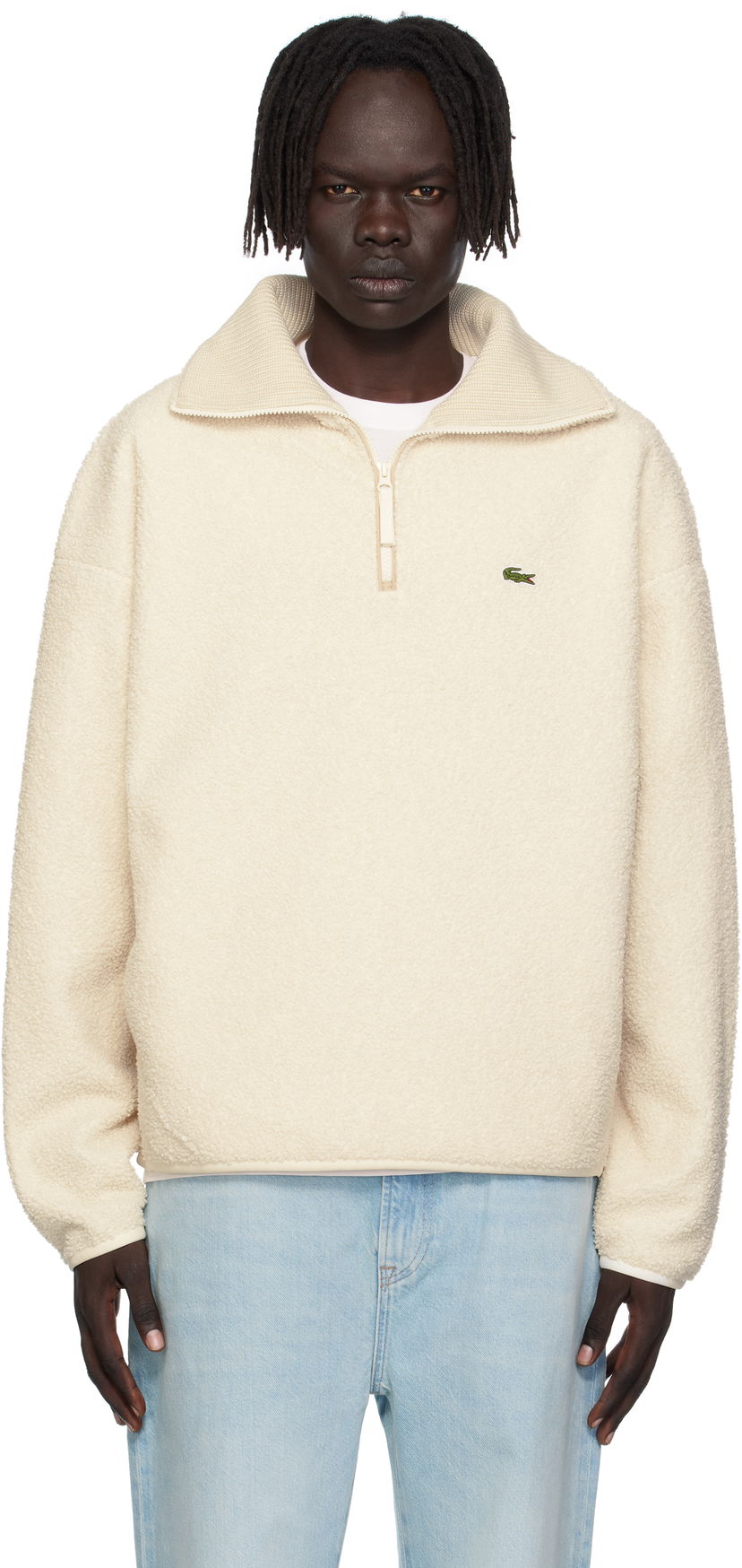Світшоти Lacoste Lacoste High Zipped Neck Sweatshirt бежевий | SH5500_XFJ