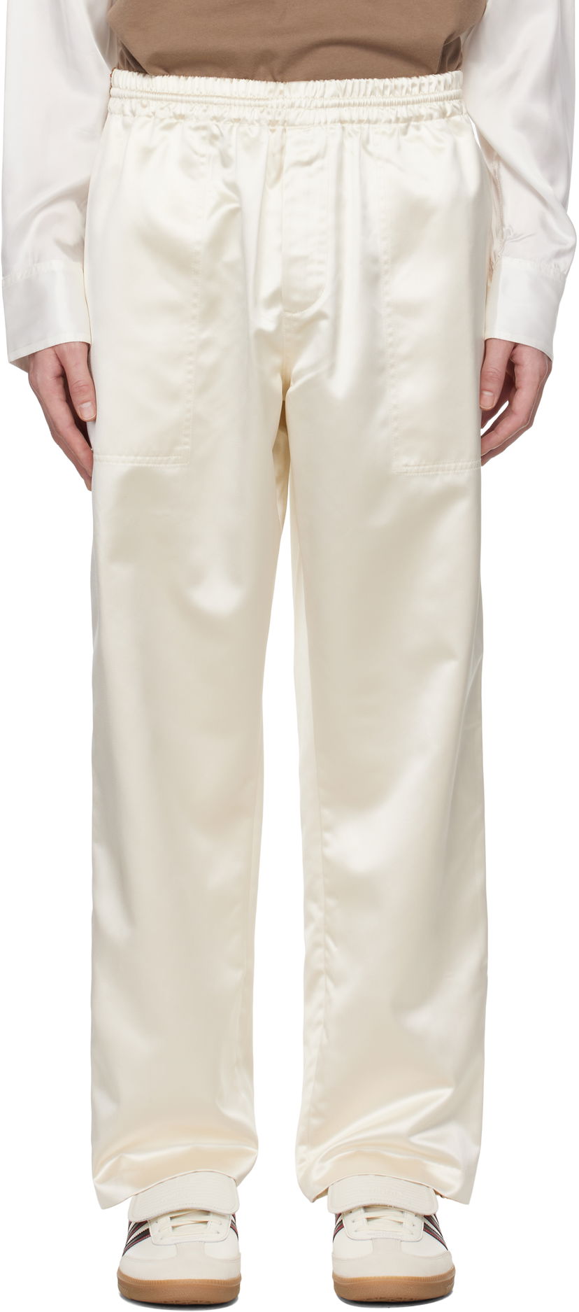 Спортивні штани Bode Bode Candyfloss Satin Track Pants білий | MRS25BT010