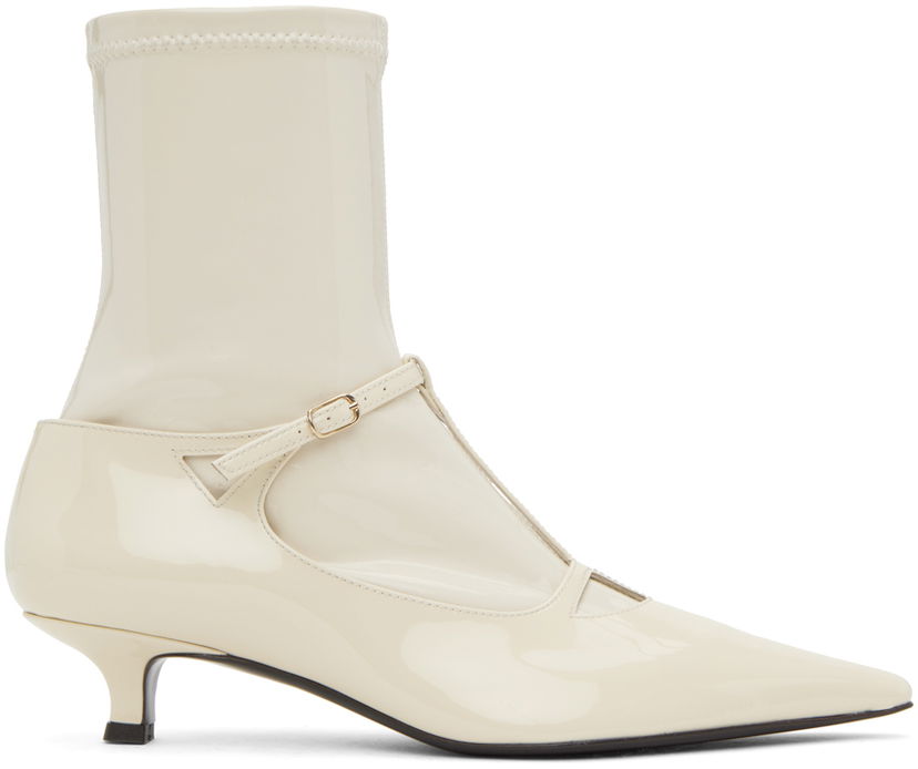 Шкарпетки The Row The Row Cyd Patent Leather Ankle Boots білий | F1416-P73