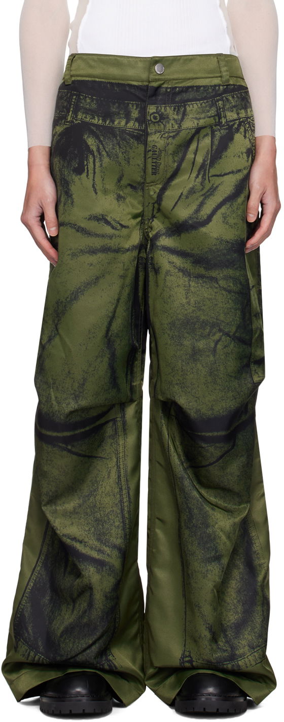 Штани карго Jean Paul Gaultier Jean Paul Gaultier 'The Trompe-L'œil' Cargo Pants Зелений | 24/30-F-PA134-C539-4100