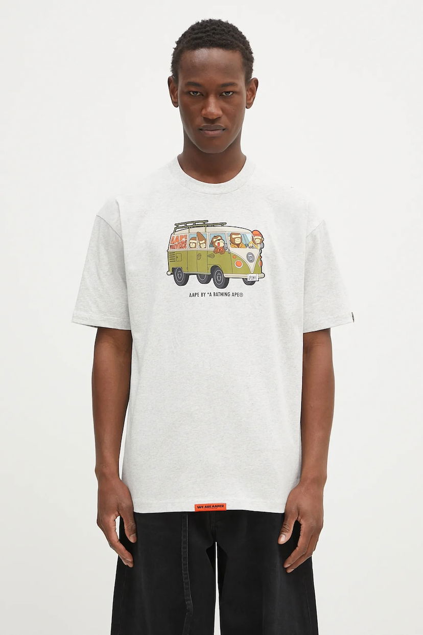 Футболка AAPE by A Bathing Ape AAPE Theme Aaper Graphic T-Shirt Сірий | AAPTEM1617XAO