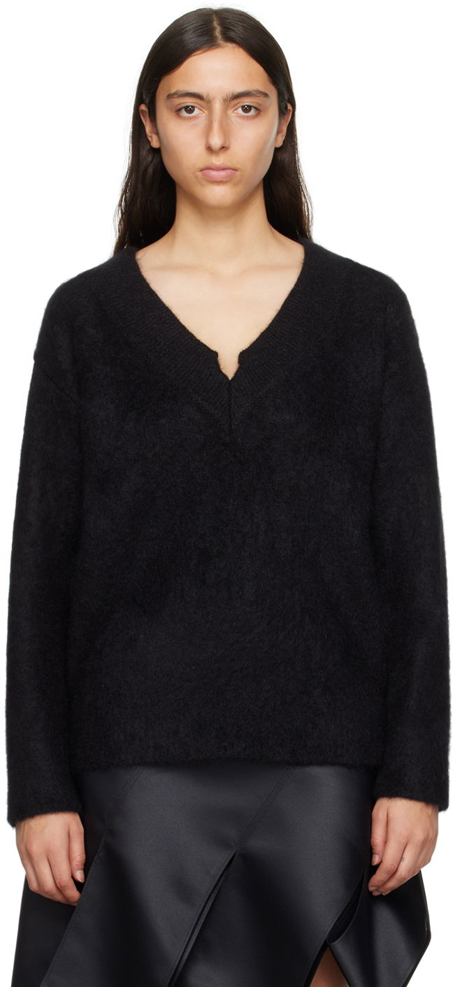 Cветр We11done We11done V-Neck Knit Sweater чорний | WD-KT3-23-658-W-BK